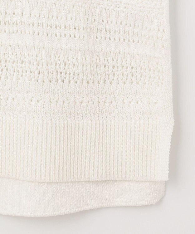 自由区 【洗える】フリンジディテール ニット アイボリー系