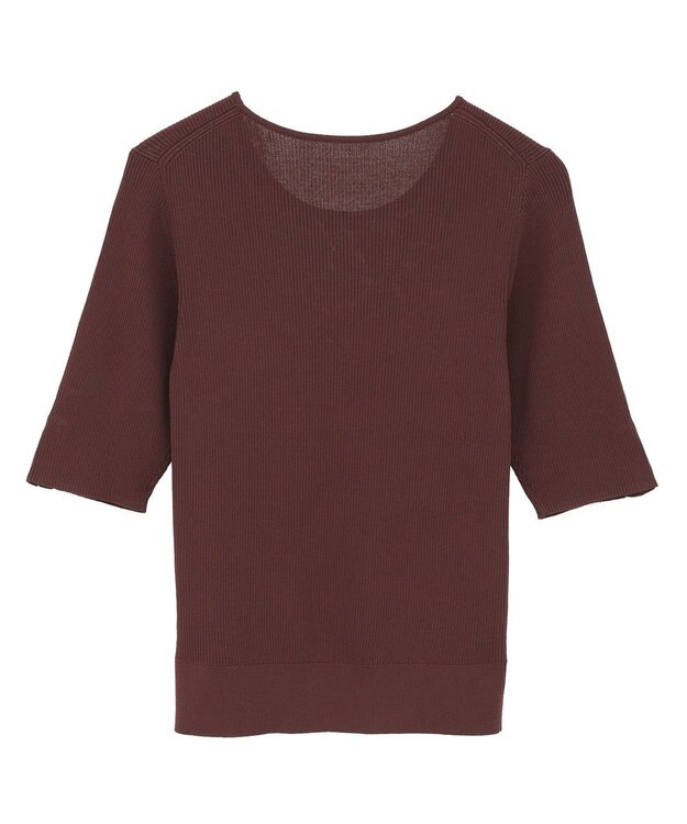 YECCA VECCA 5分袖リブニット Brown