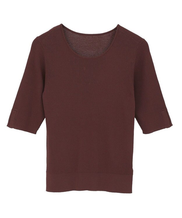 YECCA VECCA 5分袖リブニット Brown