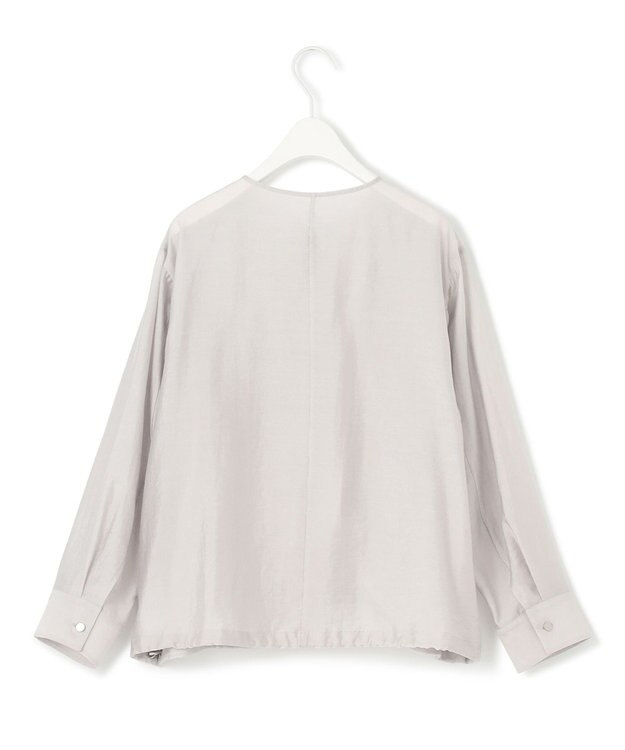 ICB 【洗える】リヨセルナイロンワッシャー ノーカラーブルゾン トープ系