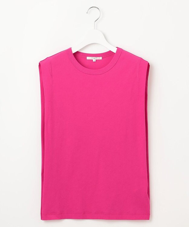 23区 S 【SLOW/一部店舗限定】シアーツイストシングルジャージー ノースリーブ カットソー ローズ系