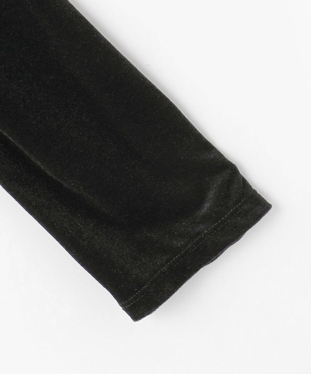 #Newans 【洗濯機可／ 前後着用可】 ギャザースリーブシアーベロアカーディガン ブラック