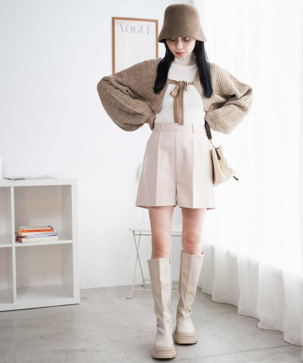 WEGO タックショートパンツ ホワイトアイボリー