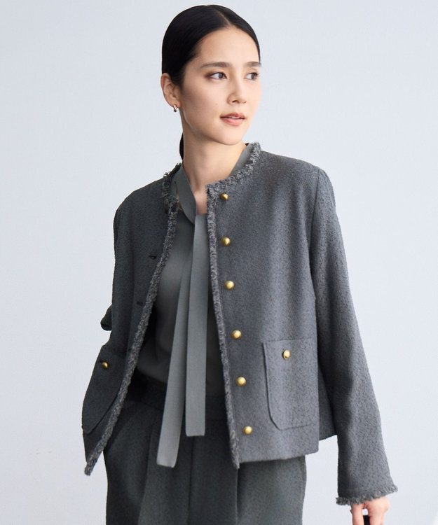 SALE☆試着のみ　自由区　ブライトリングツイードジャケット　完売カラー SHIHOさん着用】ブライトリングツイード ジャケット / 自由区 S