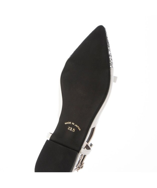 MODE ET JACOMO <carino>グリッターコンビフラットシューズ ホワイトコンビ