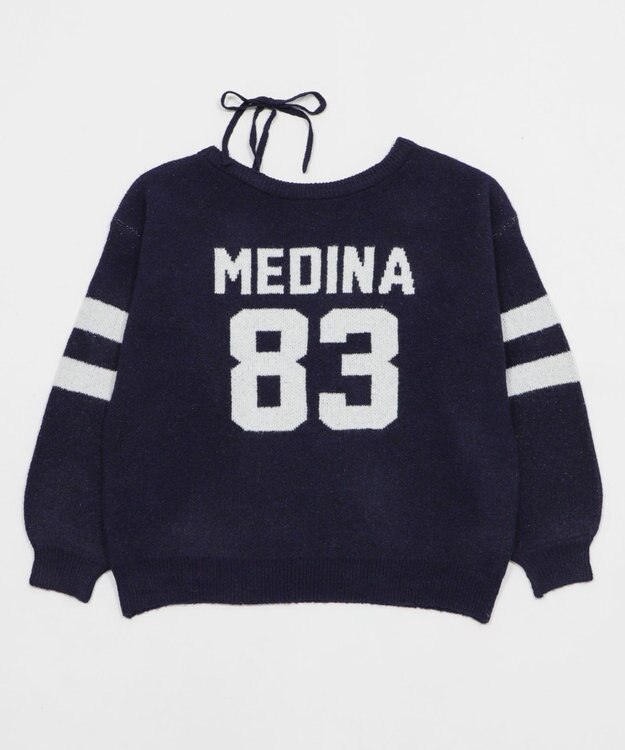 WEGO フラッフィー2WAYグラフィックワンショルBIGニット ネイビー