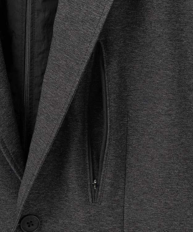 JOSEPH ABBOUD MOUNTAIN 【フードが外せる】メランジハイパワー2wayストレッチ ジャケット グレー系