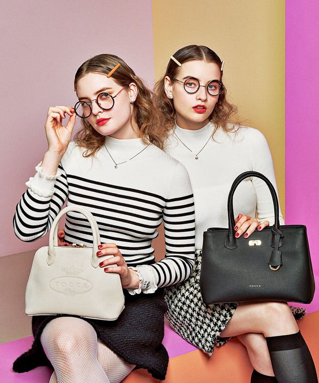 TOCCA CRESTA LEATHER POCHETTE ポシェット アイボリー系