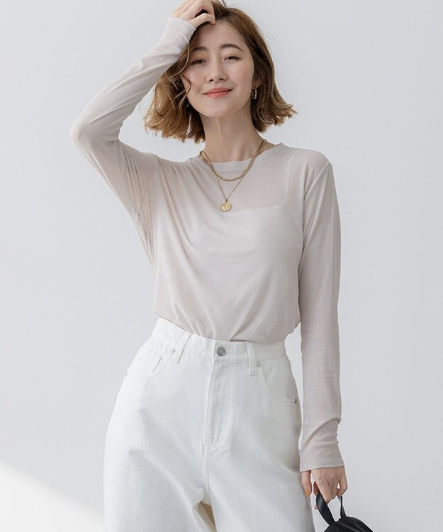 23区 【Oggi5月号掲載/洗える】シアー レイヤード TEE ベージュ系