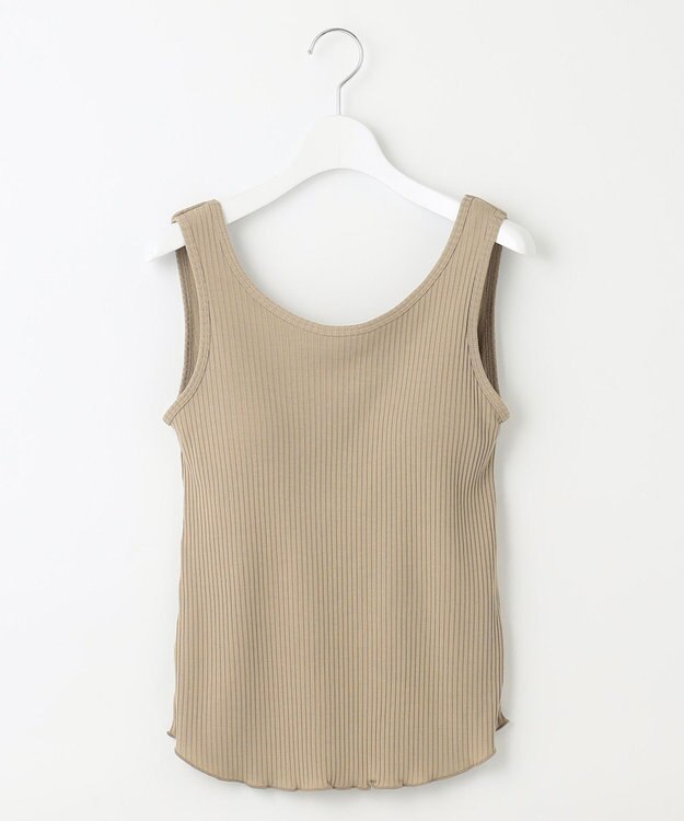 Feroux カップ付きリブ タンクトップ ベージュ系