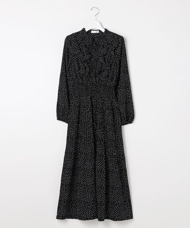 Feroux ウエストシャーリングラッフル ワンピース ブラック系1