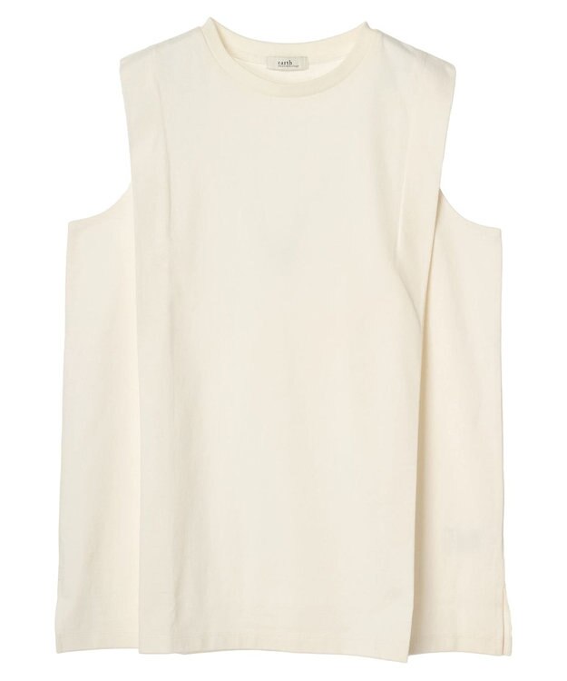 earth music&ecology ボクシーノースリーブチュニック Off White