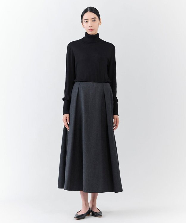 23区 【エステータ】CANONICO カバートクロス スカート チャコールグレー