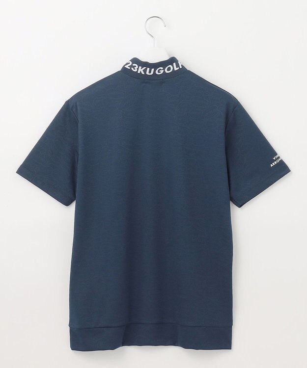 23区GOLF 【MEN】【キングサイズ/吸水速乾/UVケア】ＹＥＬＬ柄ジャガード モックネック ネイビー系