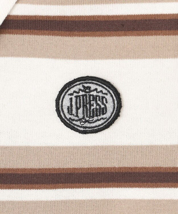 J.PRESS KIDS 【110-130cm】マルチボーダー 半袖ポロシャツ ベージュ系1