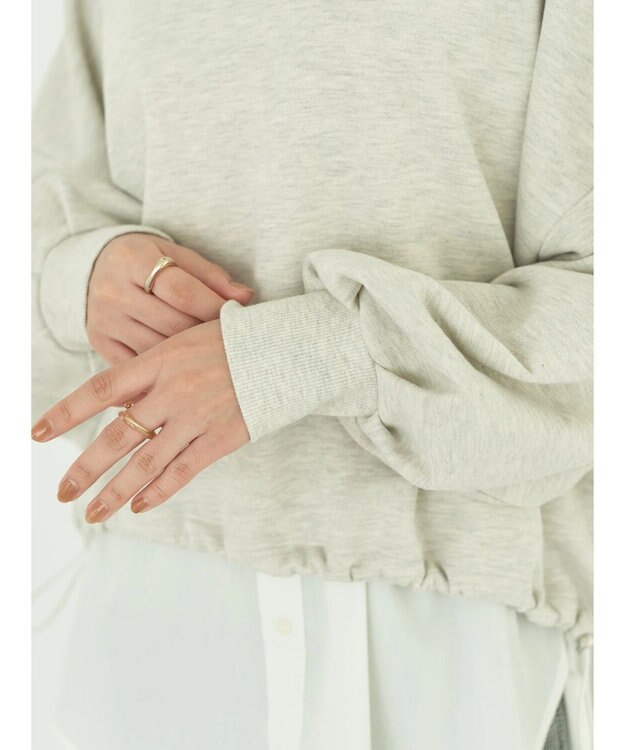 earth music&ecology 裏毛ドロストプルオーバー Oatmeal