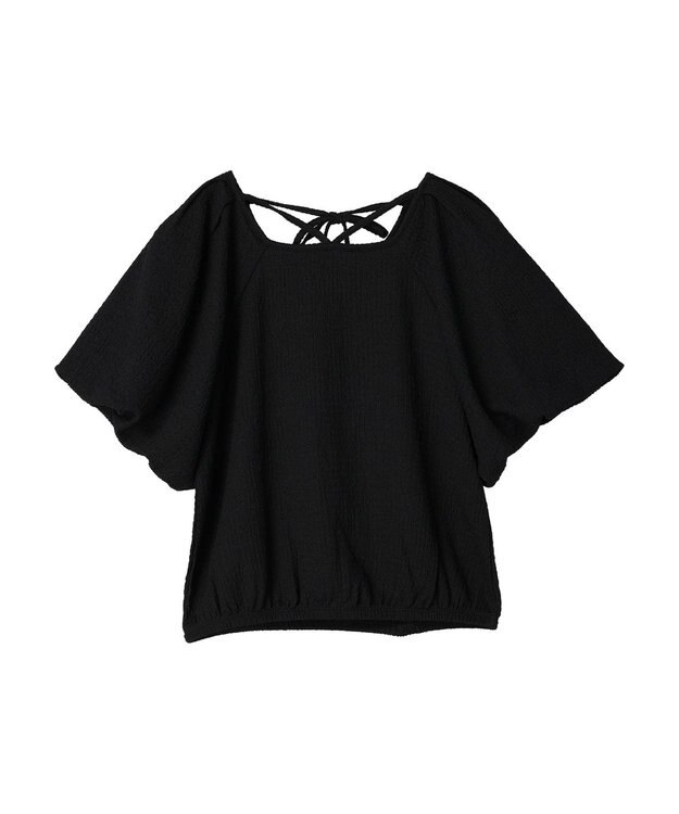 earth music&ecology バルーンスリーブプルオーバー Black