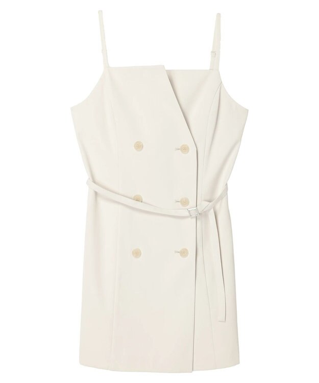 earth music&ecology トレンチ風キャミミニワンピース Ivory