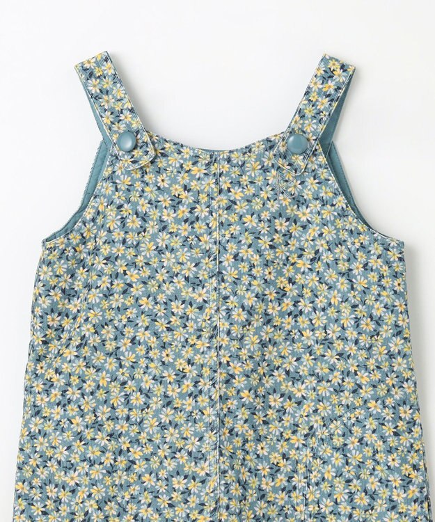 組曲 KIDS 【100㎝】モノトーンフラワーコーデュロイ ワンピース ブルー系5