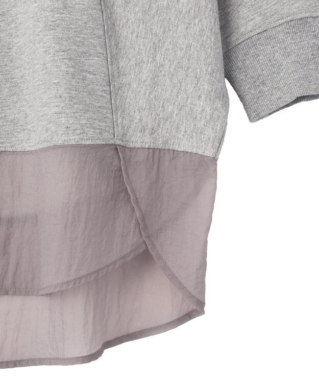 Green Parks 七分袖ドルマン裏毛シアードッキングプルオー Gray Mixture