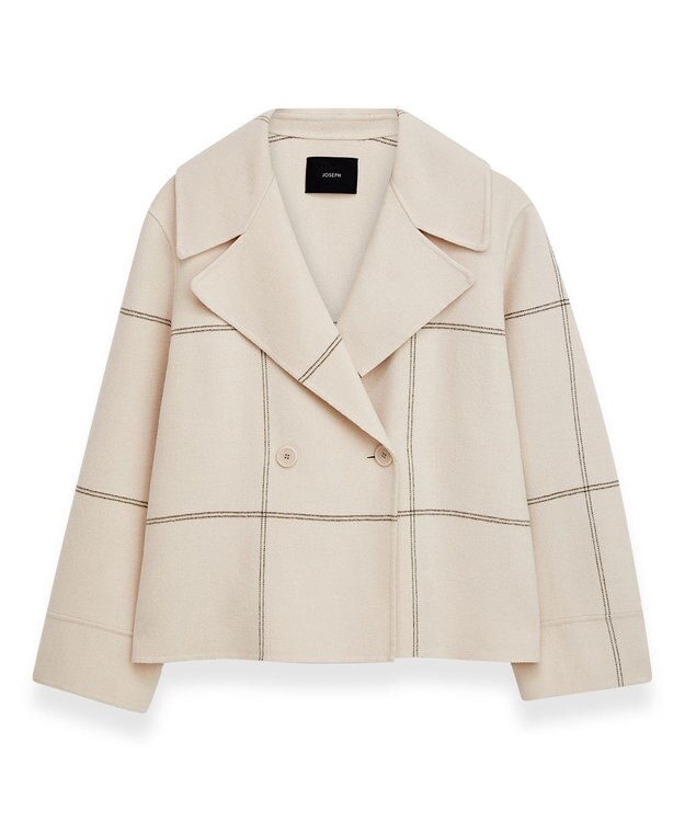 JOSEPH ダブルフェイスタータン　ショートコート Oat Combo