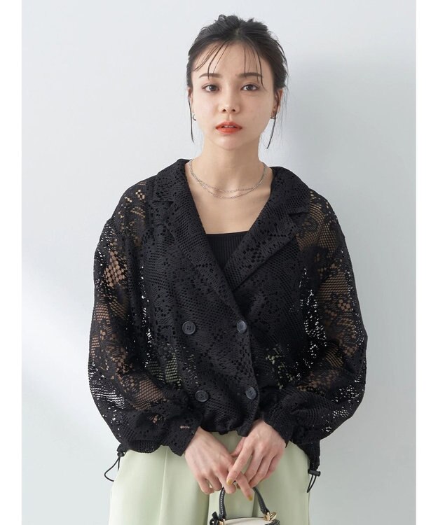 earth music&ecology レースジャケット Black