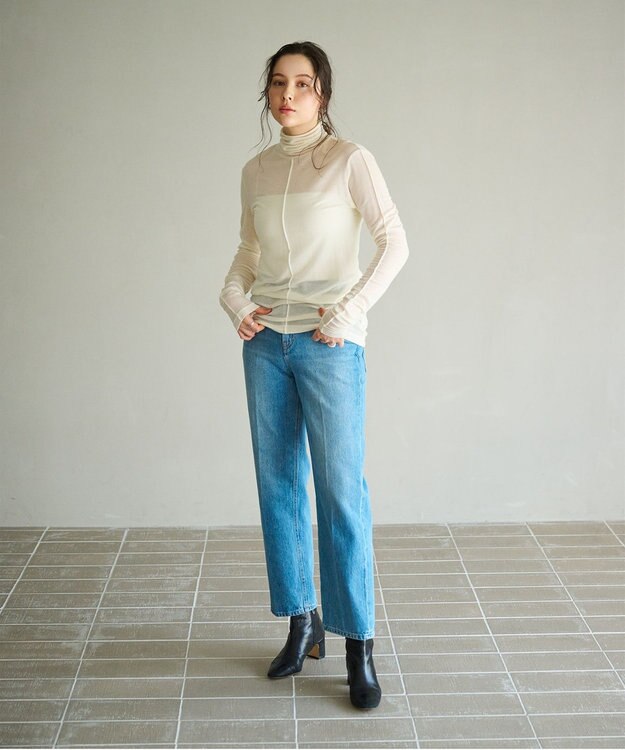 #Newans 【ストレッチ】【カシミヤ混】カシミヤシルクジャージー ホワイト