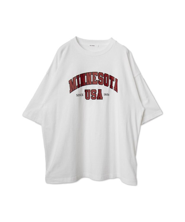 WEGO 【ユニセックス着用ITEM】カレッジロゴプリントT（SS） ホワイト