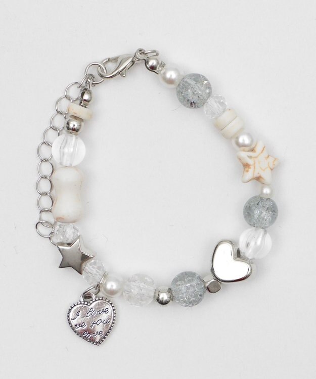 WEGO Lビーズチャームブレス オフホワイト