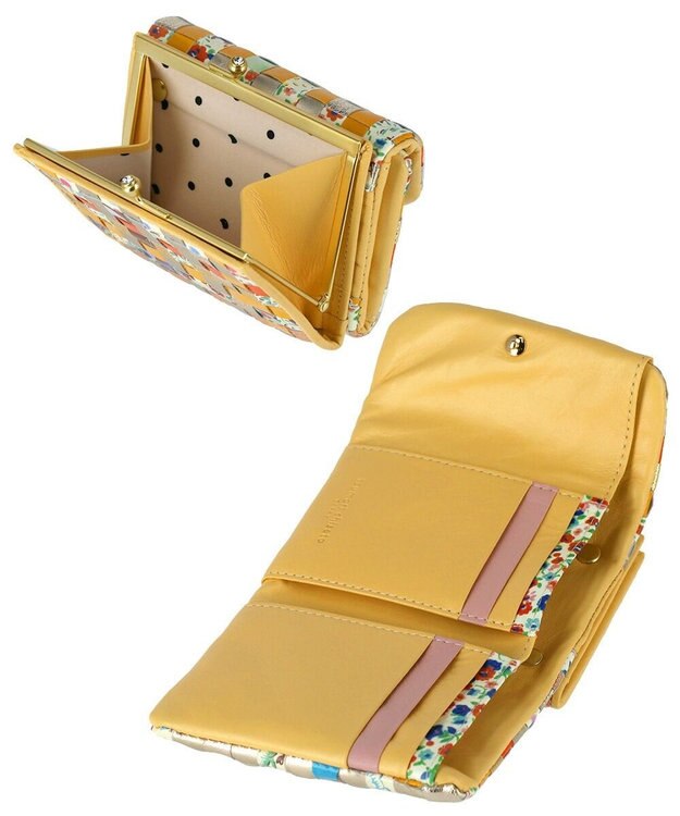 tsumori chisato CARRY エポネコメッシュ 2つ折り財布 がま口 イエロー