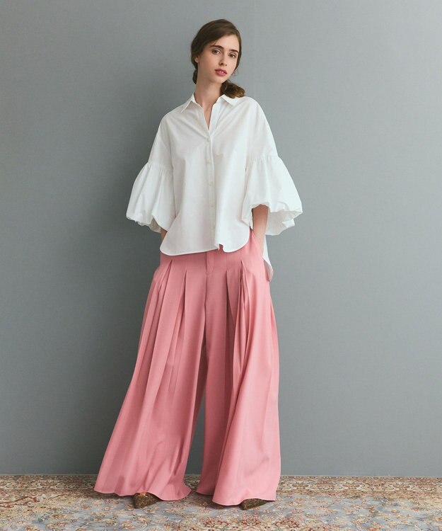 GRACE CONTINENTAL ボックスプリーツパンツ ピンク