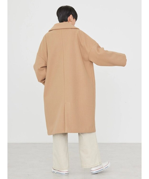 AMERICAN HOLIC 中空ＦＩＢＥＲドロップショルダーチェスターコート Camel