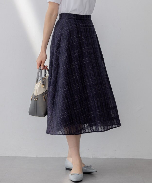 組曲 S ラメシアーチェック スカート ネイビー系3