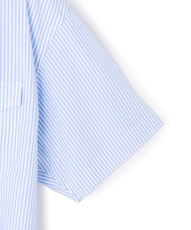 J.PRESS MEN 【AaronChang】【UNISEX】コットンタイプライター ストライプ シャツ / B.D. / Baggy-Fit サックスブルー系1