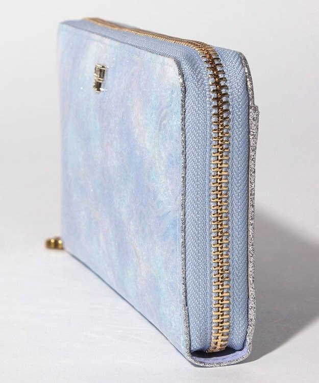 ANNA SUI パピヨン ラウンド長財布 ライトブルー
