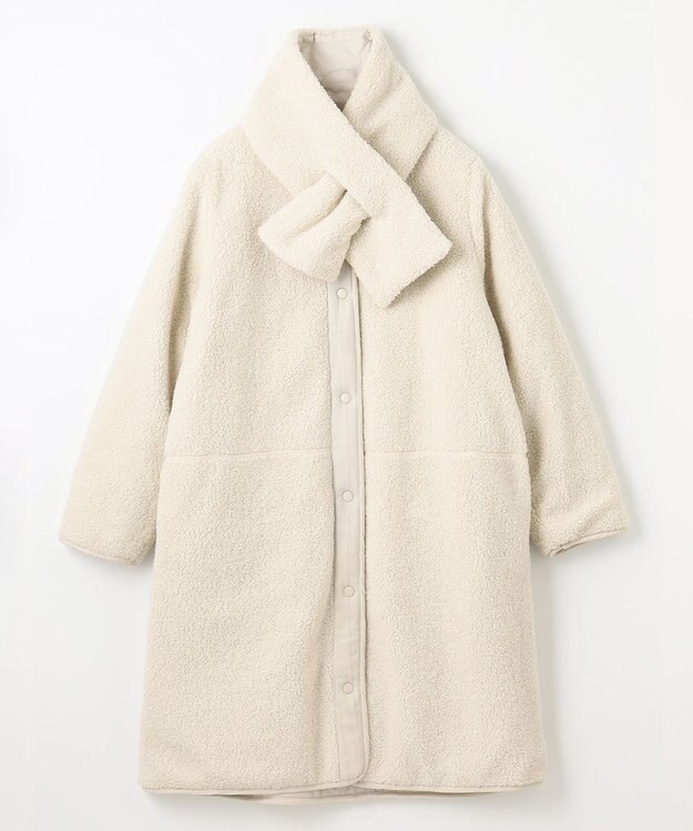 ANY L 【マフラー付き】キルトリバーシブルコート オフ