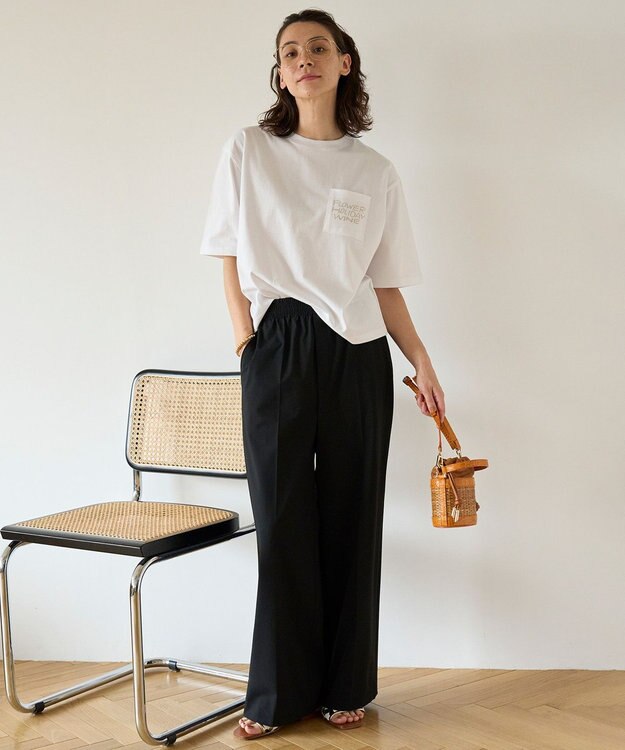 UNFILO 【新色追加】イージーワイドパンツ ブラック