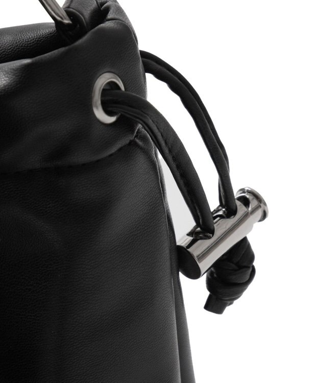 WEGO チャーム付きハトメリボンショルダー ブラック