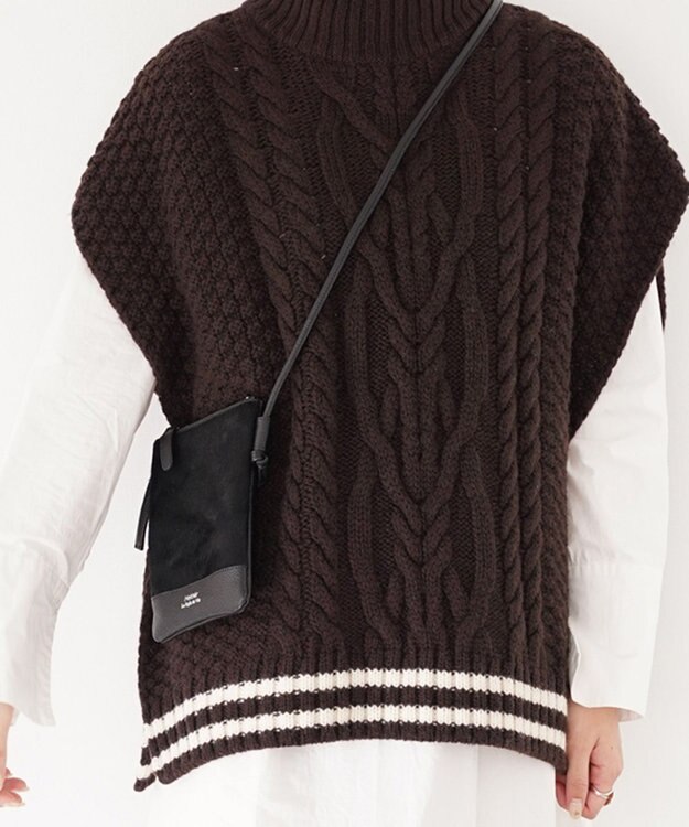 Hekhèr Le Style de Vie 【日本製】ハラコ×シュリンクレザー スマートフォンポシェット ゴリラ