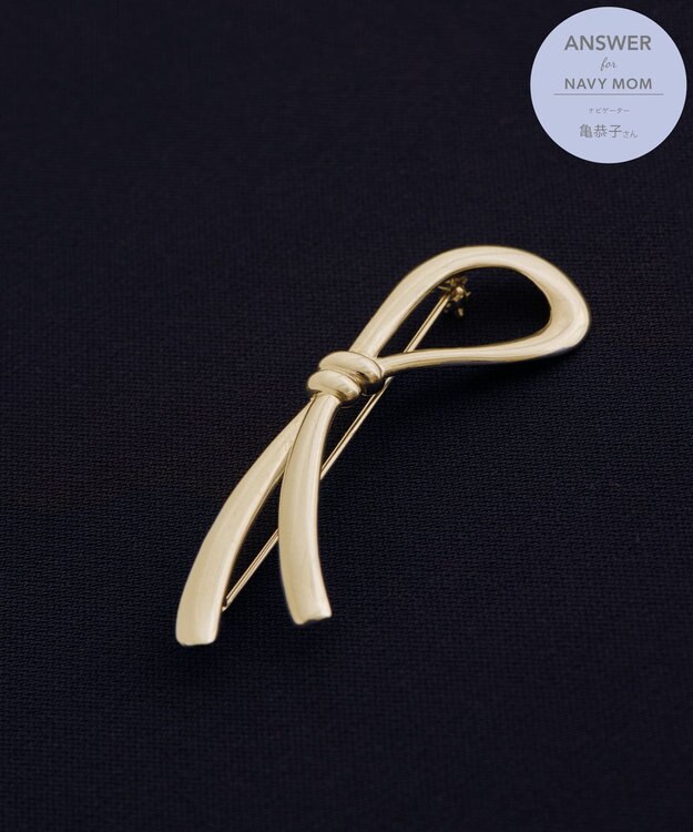 #Newans 【セレモニーにも】シングルリボンブローチ ゴールド系