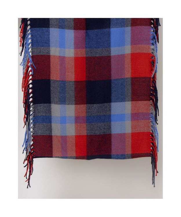 UNBILLION カシュネ cache nez / チェックサイドフリンジスヌード レッド