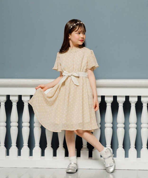 組曲 KIDS 【150-160㎝】アメリドット ワンピース ベージュ
