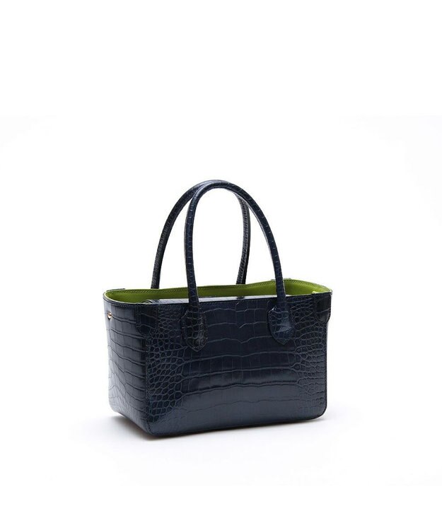 A.D.M.J. 【牛革】クロコ型押し ザ・ビーDカン付ミニトート タンザナイト