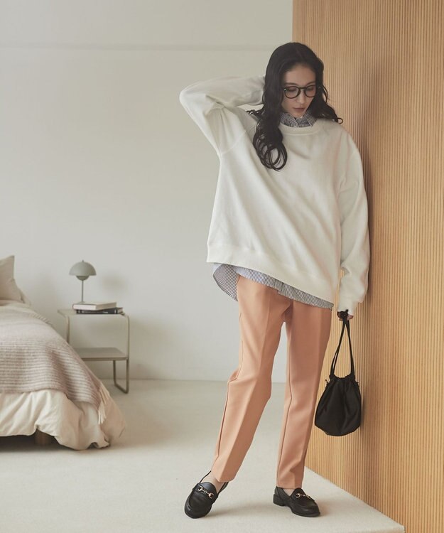 WEGO 【ユニセックス着用ITEM/裏起毛】リラックスフィットスウェットプルオーバー ホワイト