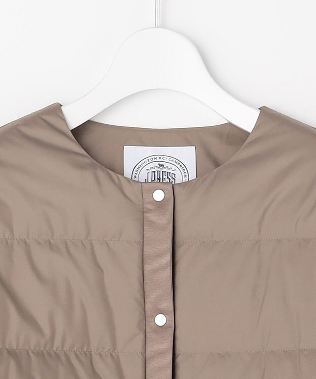 J.PRESS LADIES 【洗える】ライトダウン ノーカラー ジャケット モカ系