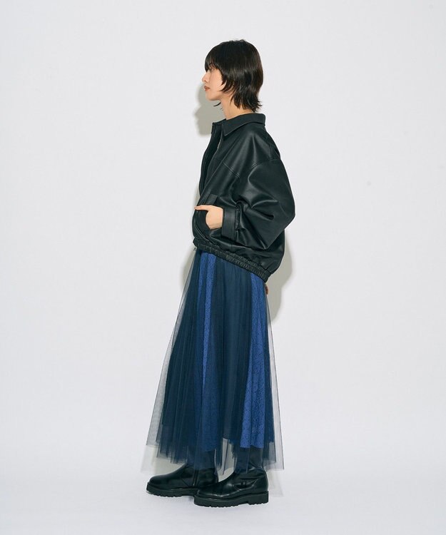 YECCA VECCA 【archive】レースブロッキングチュールスカート Multi