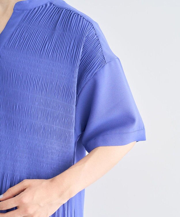 Green Parks マジョリカプリーツスキッパーブラウス Purple