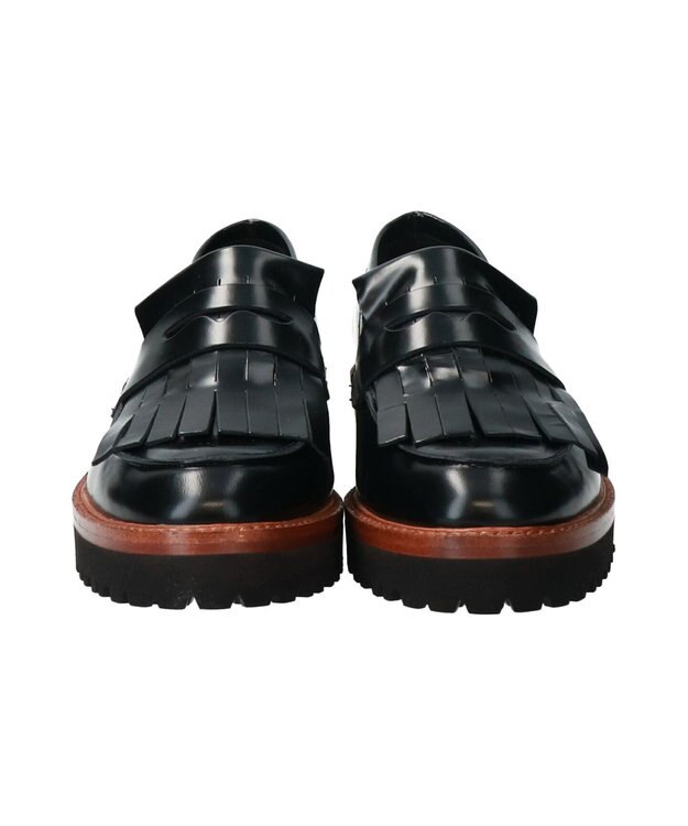 INTER-CHAUSSURES 【FABIO RUSCONI】タンクソールキルト付きローファー ブラック