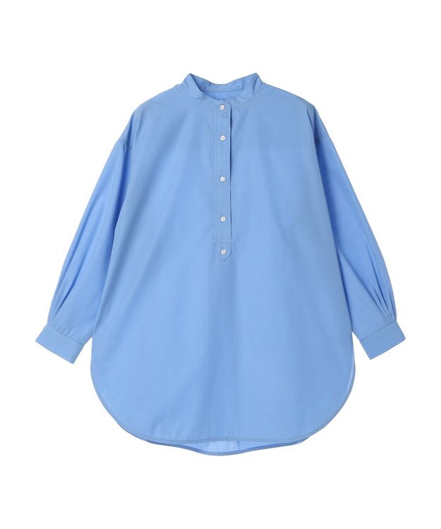 AMERICAN HOLIC イージーケアバンドカラーシャツチュニック Sax