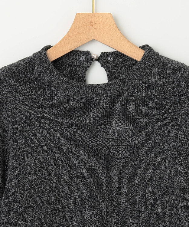 組曲 L 【WEB限定】襟付き片畔ニットプルオーバー グレー系